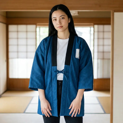 Abrigo japonés de invierno acolchado con motivo tradicional