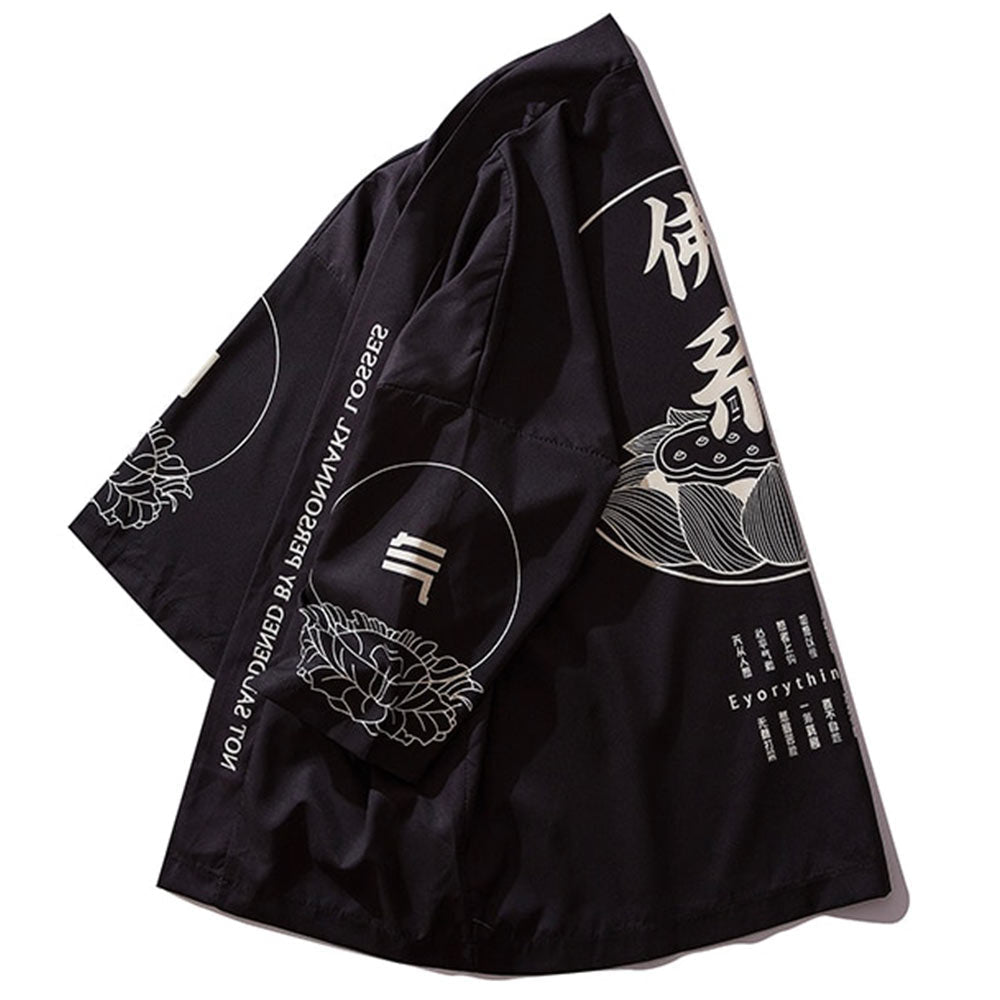 Abrigo kimono mujer con detalles de inspiración japonesa