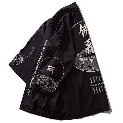 Abrigo kimono mujer con detalles de inspiración japonesa