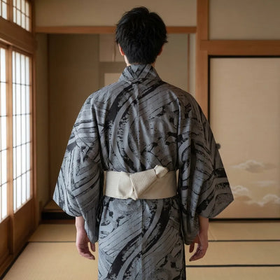 Bata japonesa hombre estilo posada