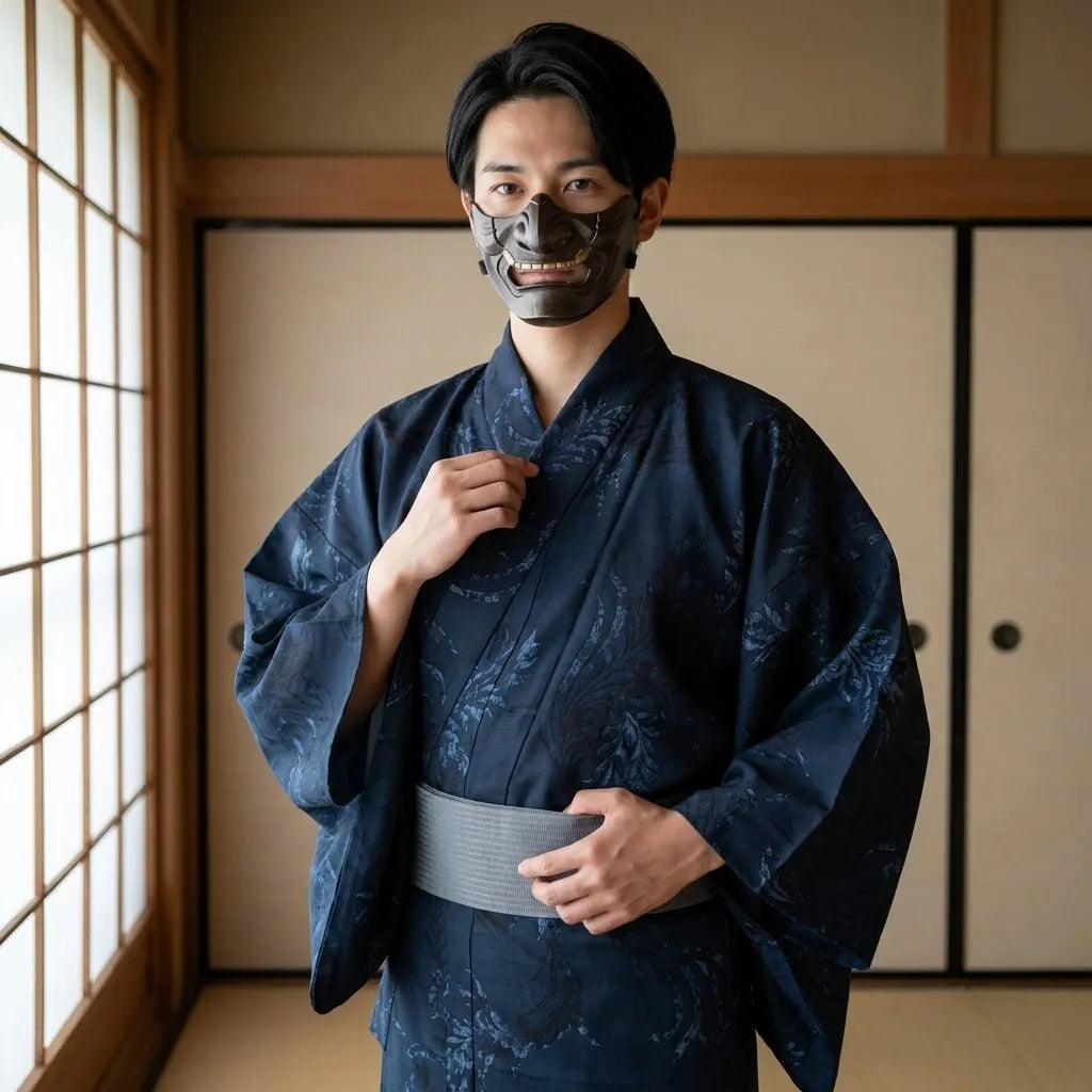 Bata japonesa hombre de algodón