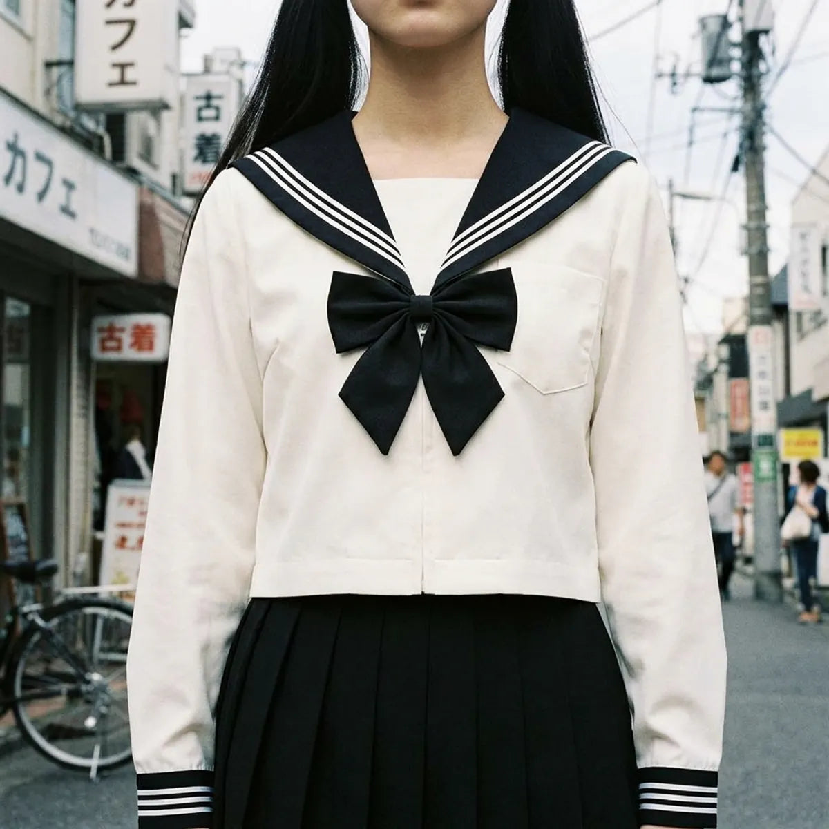 Blusa marinera japonesa de manga corta