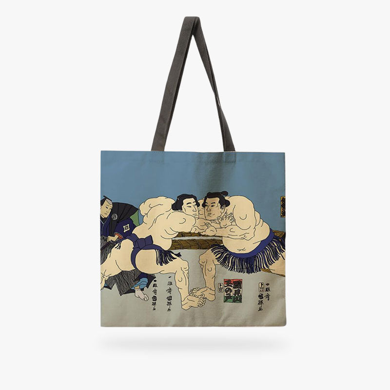 Bolsa tote japonesa con estampado de sumo, perfecta para aficionados a esta tradición nipona