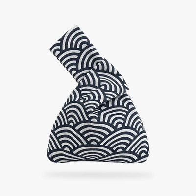 Bolso japones de algodón con motivo seigaiha, ideal para el día a día