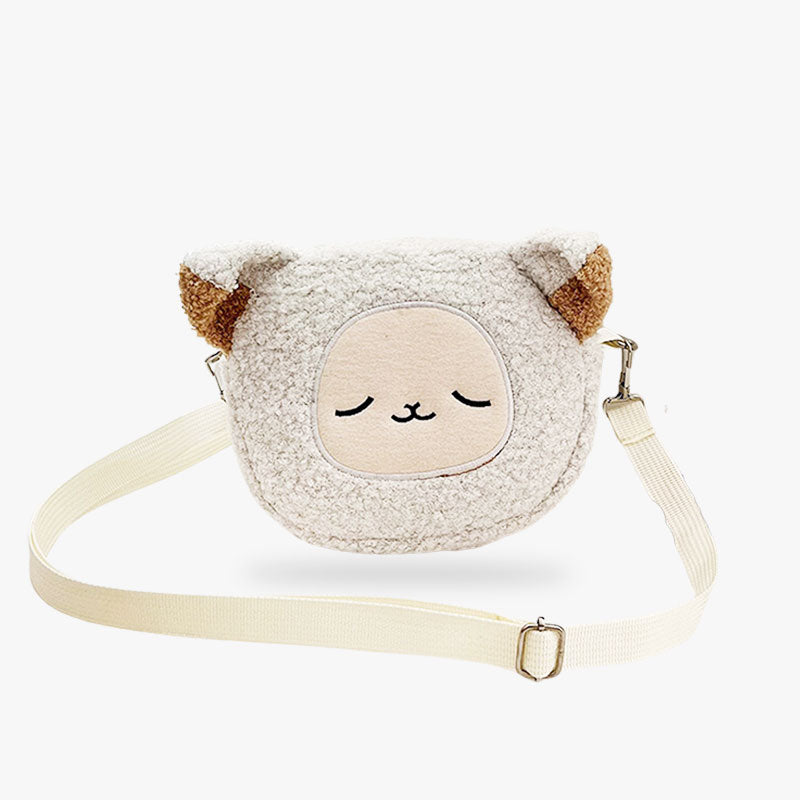 Bolso kawaii de peluche suave con diseño de oveja, estilo lolita japonés