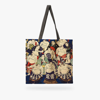 Bolso Sumo japonés de lona con diseño de luchadores de sumo, ideal para el día a día