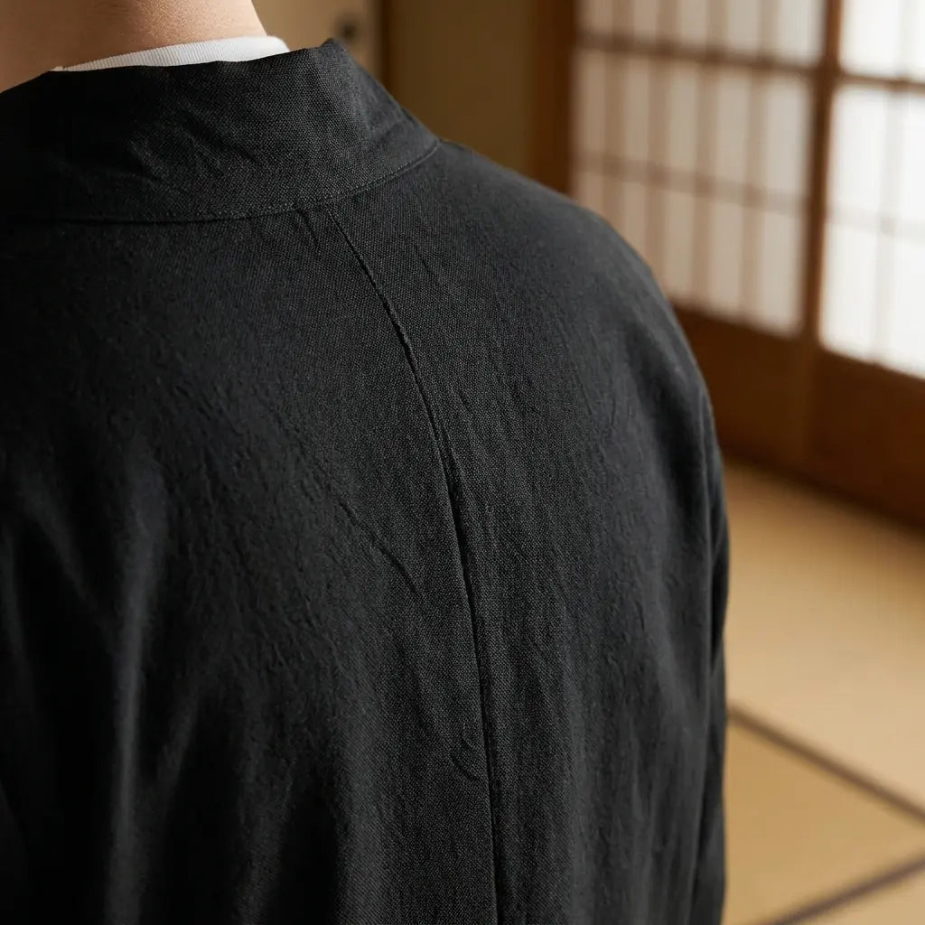 Detalle del bordado trasero tradicional japonés