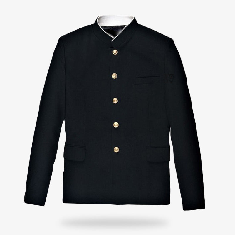 La chaqueta del uniforme camisa gakuran es un uniforme japonés negro para estudiantes.