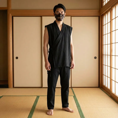 Camisa de lino japonesa para hombre