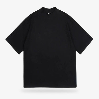 Camisa negra de algodón estilo japonés