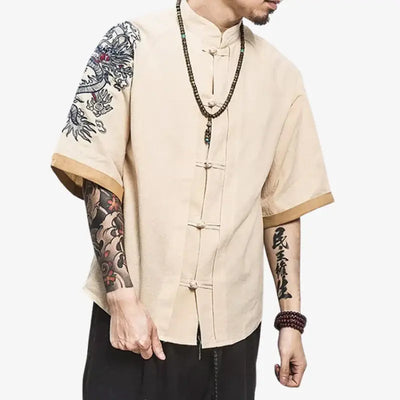 Camiseta Dragón Japonés en plano, vista frontal