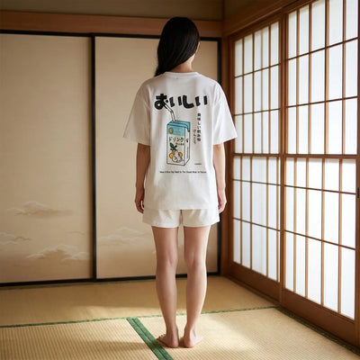 Camiseta harajuku japonesa manga corta