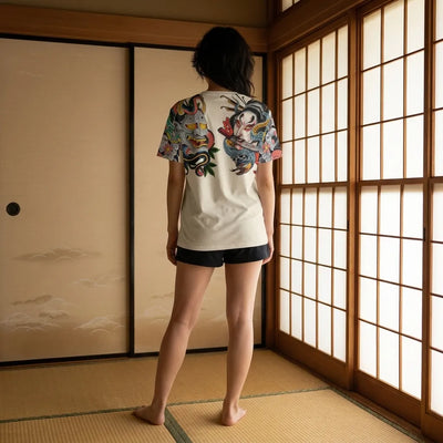 Detalle de la espalda de la camiseta Irezumi