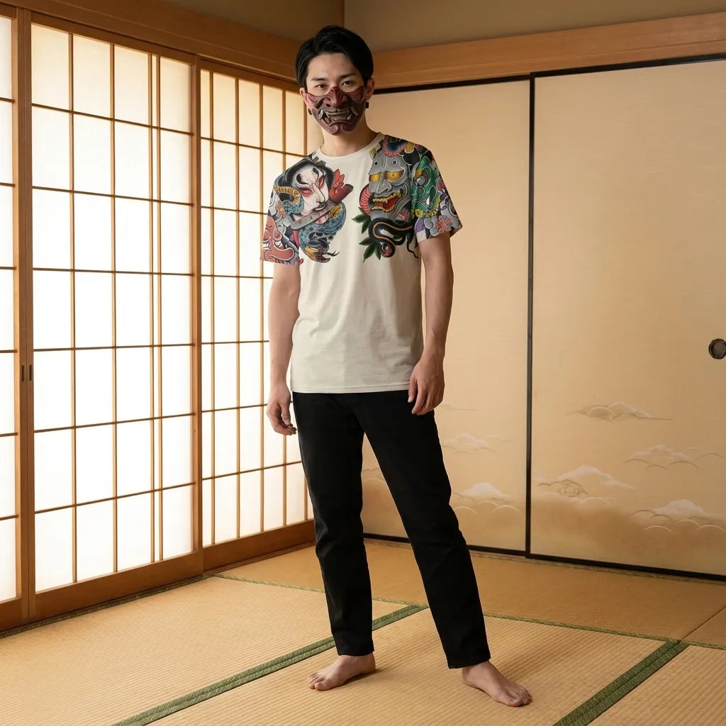 Camiseta Irezumi de algodón, vista frontal