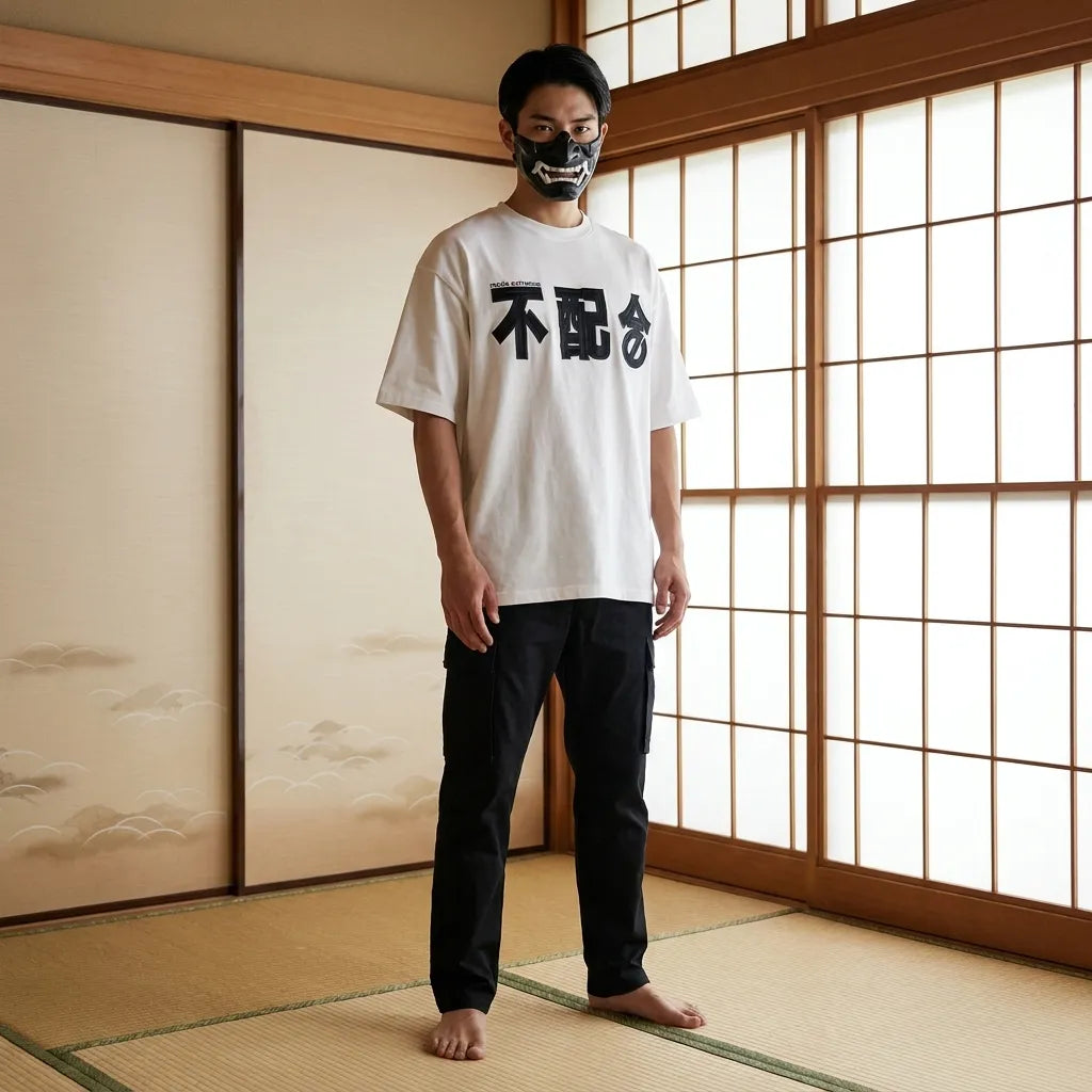 Camiseta japonesa de estilo streetwear urbano