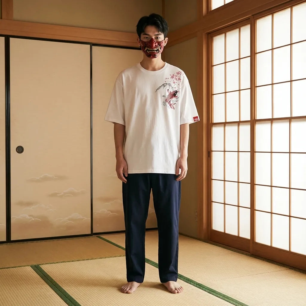 Camiseta japonesa hombre de estilo streetwear