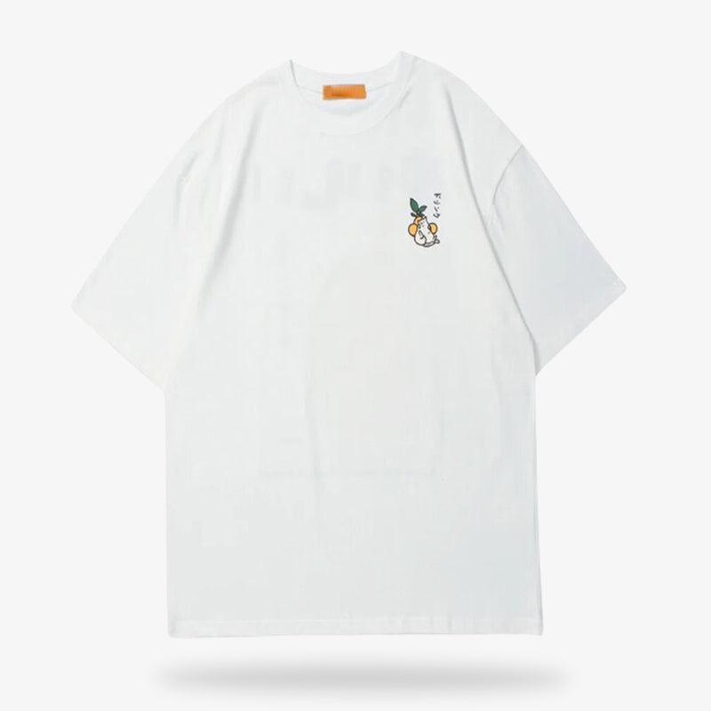 Camiseta japonesa blanca estilo urbano