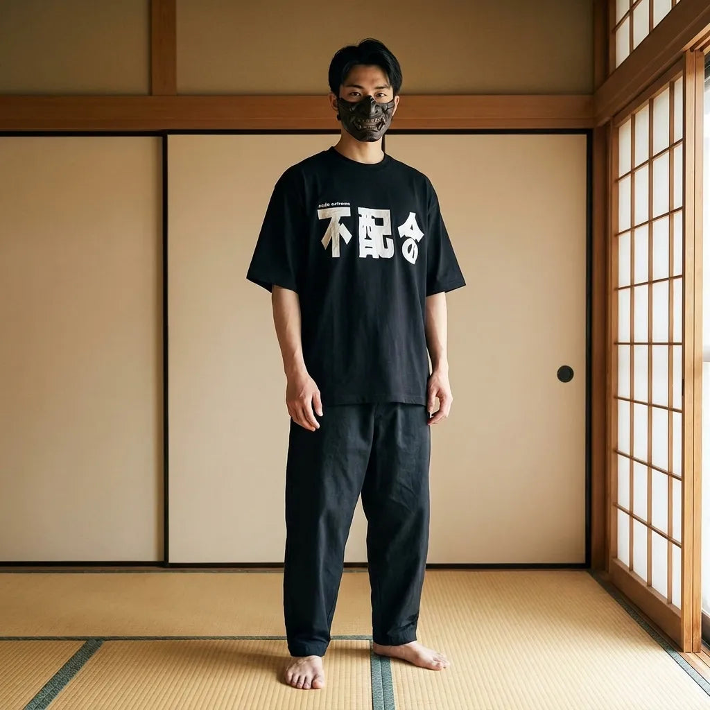 Camiseta japonesa de mujer con detalle del estampado frontal streetwear