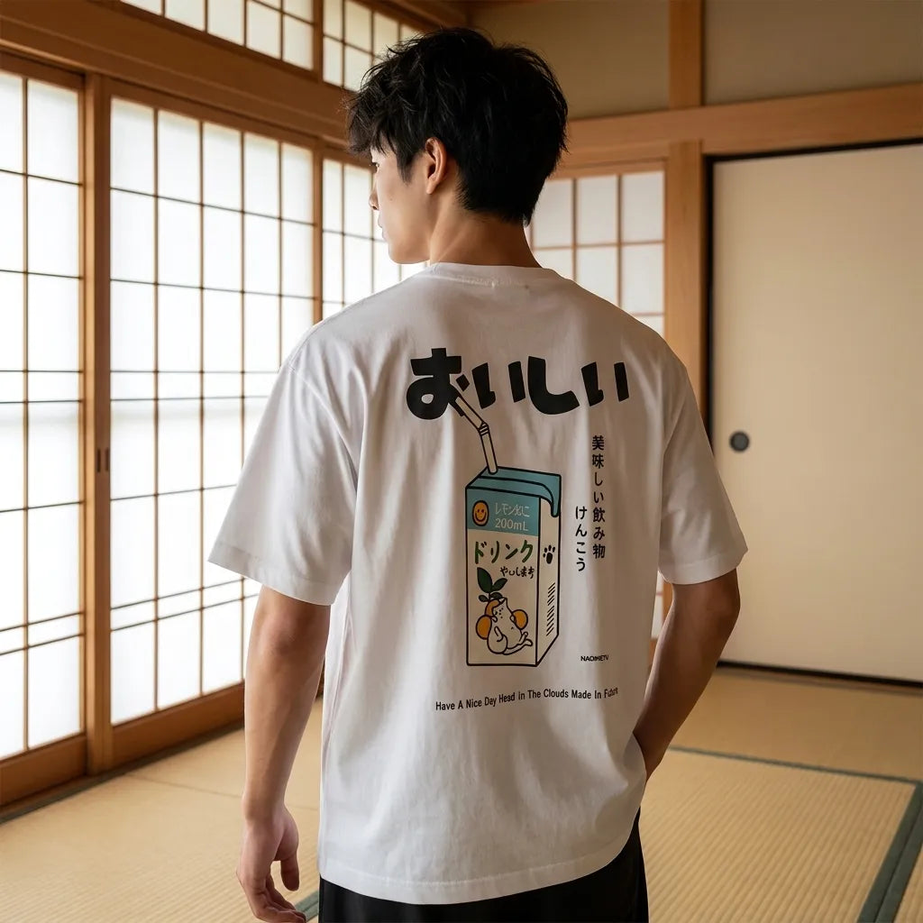 Camiseta kawaii japonesa vista trasera