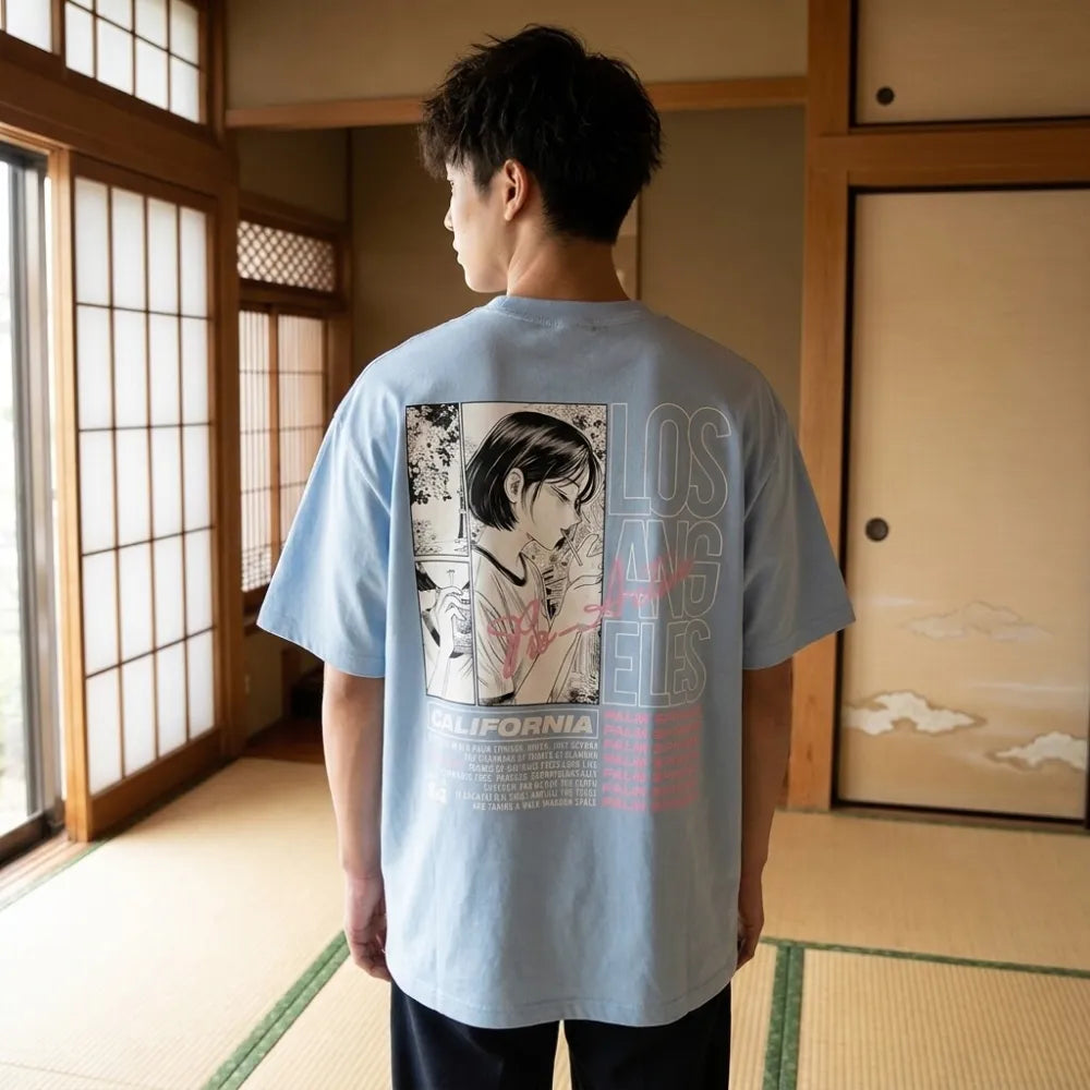 Camiseta manga anime con estampado kawaii
