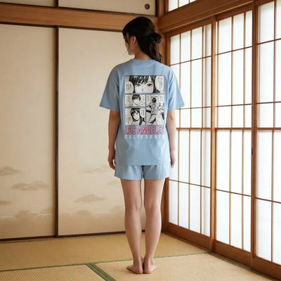 Camiseta streetwear japonés con tipografía