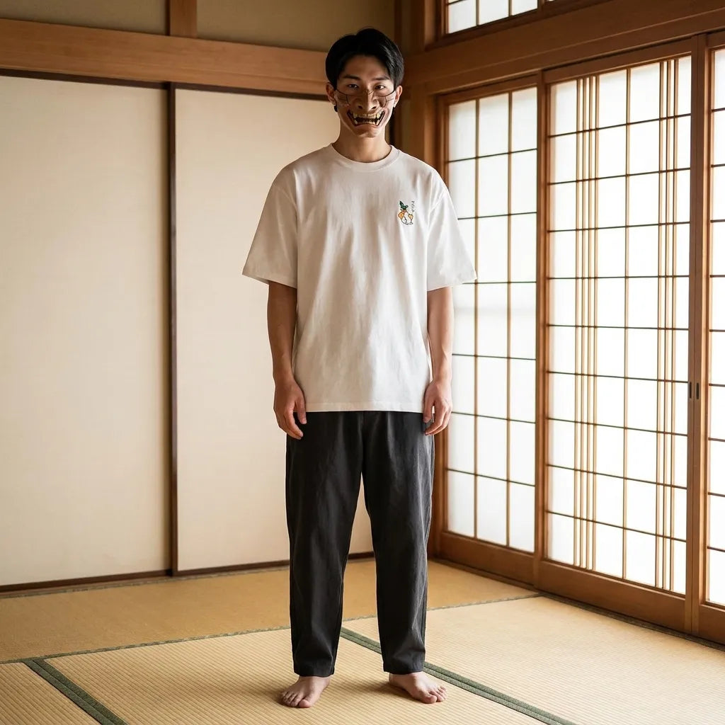 Camiseta streetwear japonesa con motivo gráfico