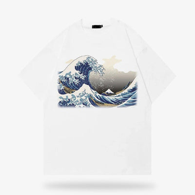 Camiseta streetwear japonesa de corte cómodo
