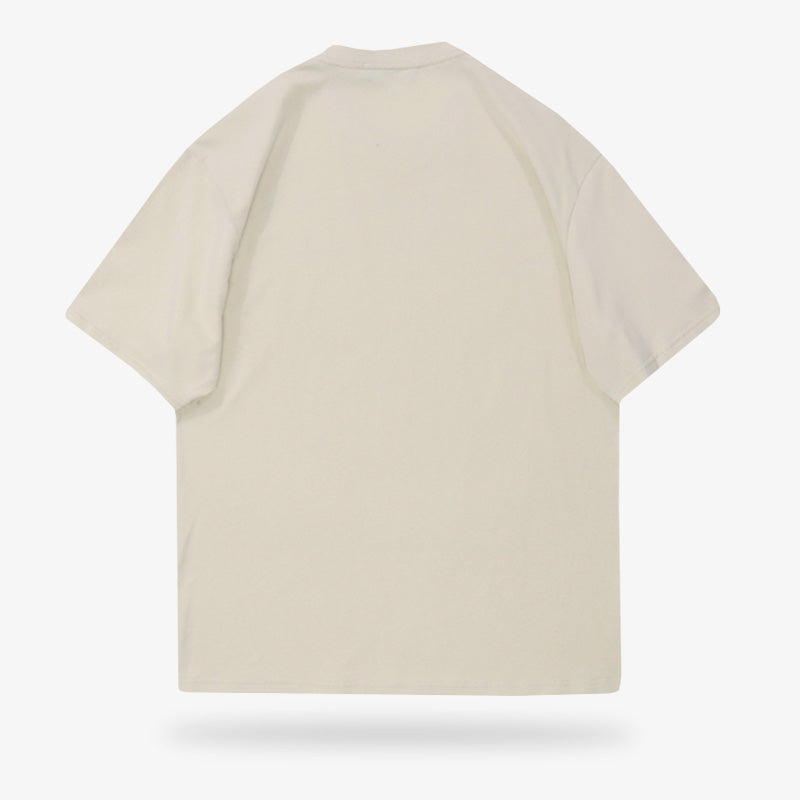 Camiseta Tokyo beige de algodón de calidad con motivos japoneses