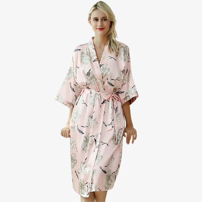 Camisón kimono floral para mujer con cinturón
