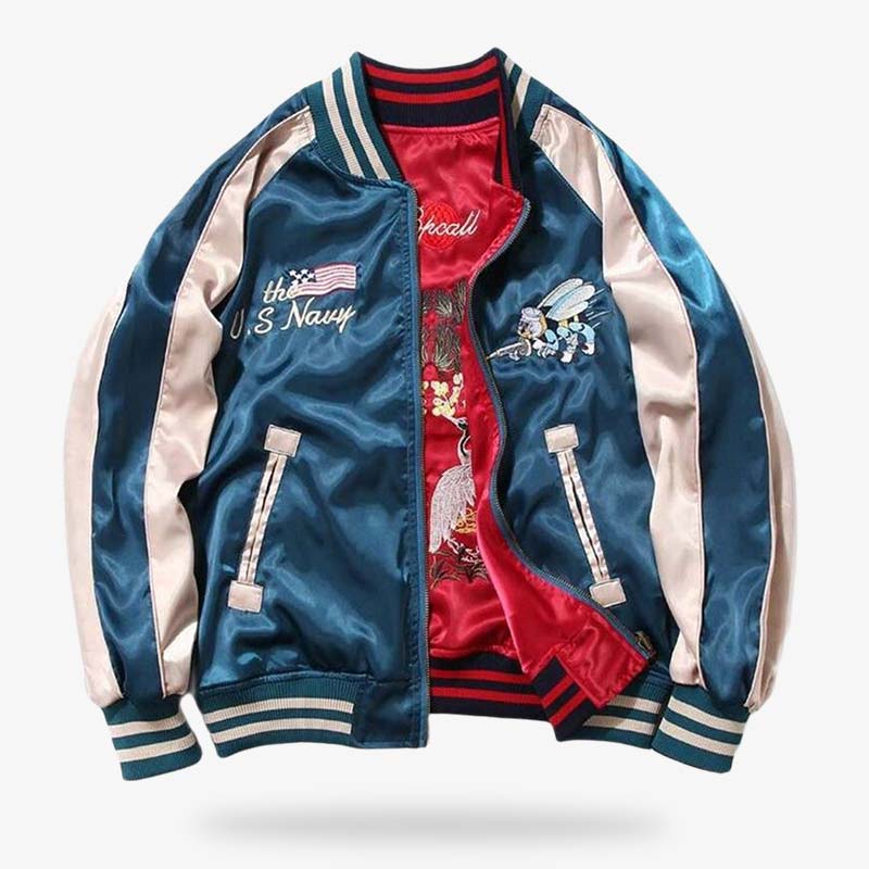 La chaqueta bomber japonesa reversible ofrece una elección de moda innovadora que combina diseño elegante y herencia cultural