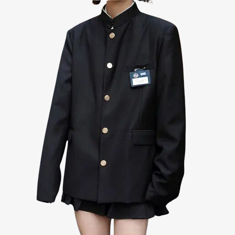 Chaqueta Gakuran de poliéster y corte recto
