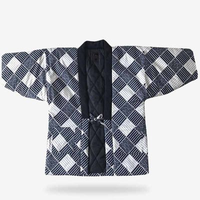 Chaqueta hanten para hombre, abrigo tradicional japonés llevado sobre un kimono