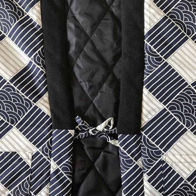 Chaqueta hanten tradicional en mezcla de rayón con motivo wagara japonés