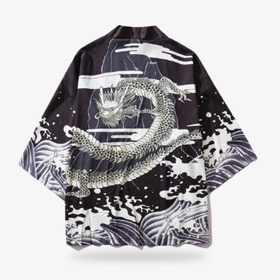 Chaqueta kimono dragón con diseño artístico e intrincado, ideal para un look único