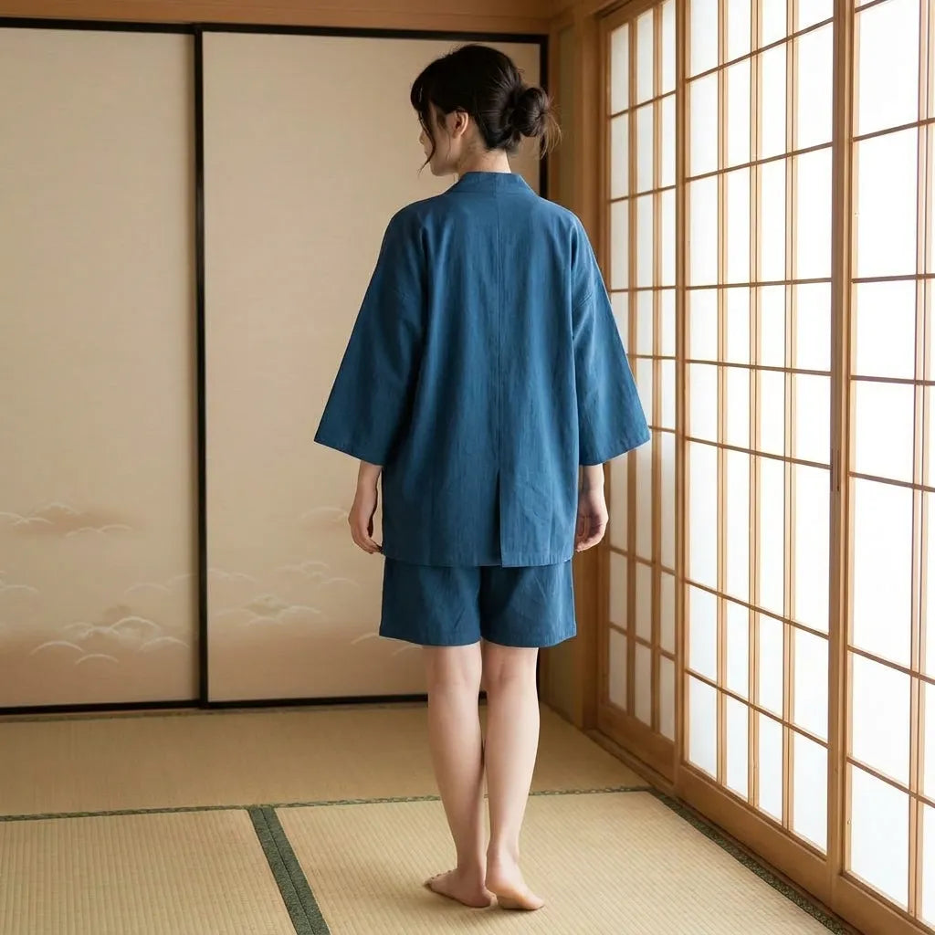 Detalle de espalda de la chaqueta kimono haori