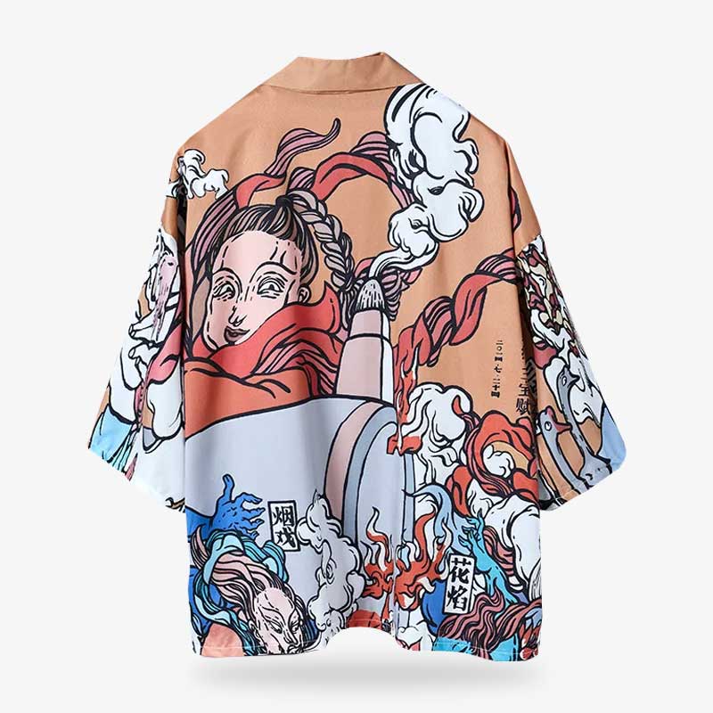 Chaqueta kimono japonesa con un toque moderno y elegante, ideal para el día a día