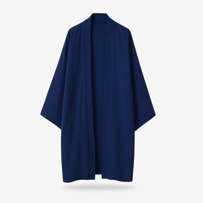 Chaqueta kimono mujer azul marino sobre fondo blanco