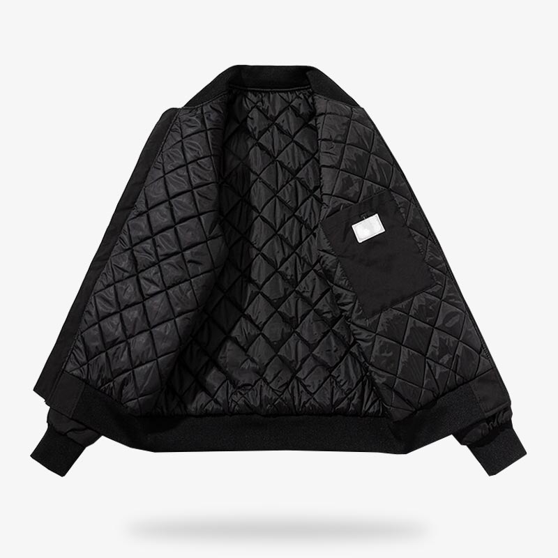 Chaqueta souvenir sukajan de forro polar en negro