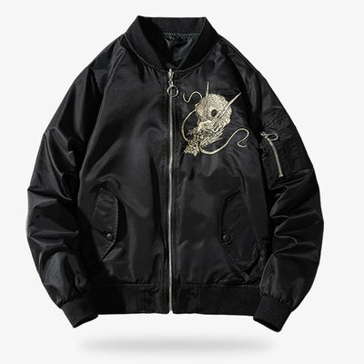 Chaqueta sukajan dragón, un bomber japonés que puede llevarse como cazadora de aviador o teddy de béisbol