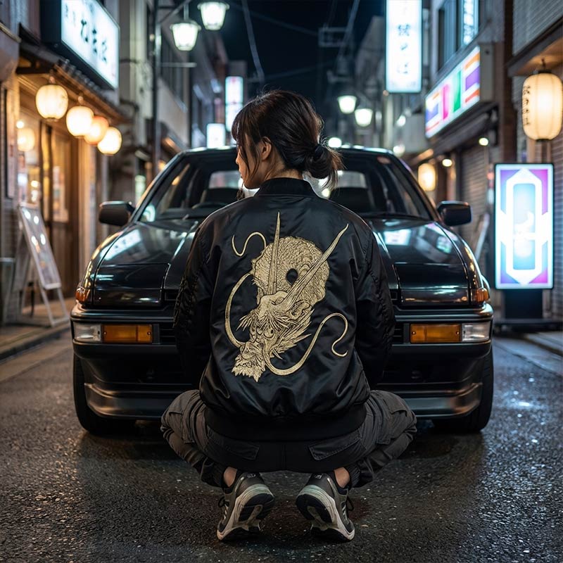 Chaqueta Sukajan Dragón vista frontal