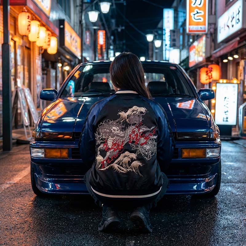 Chaqueta Sukajan Kirin vista posterior