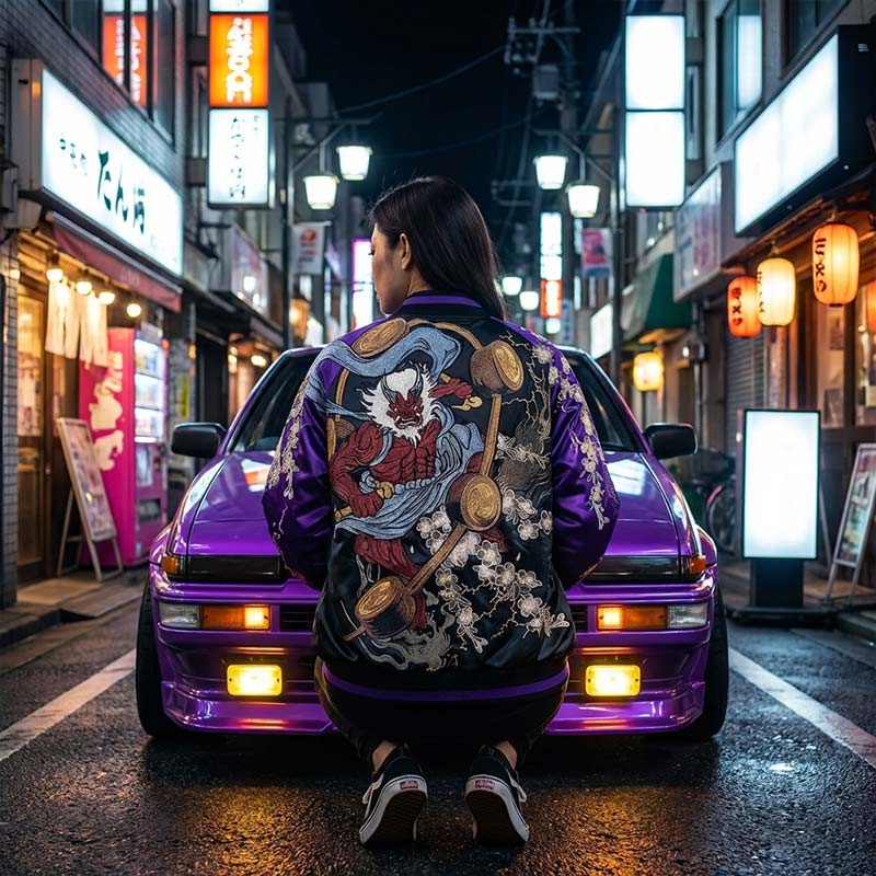 Chaqueta Sukajan Sakura vista frontal
