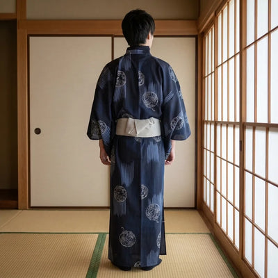 Detalle del cinturón obi en kimono masculino