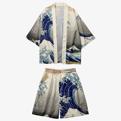 Chaqueta haori y pantalón corto del conjunto kimono