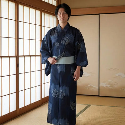 Conjunto kimono hombre de estilo tradicional japonés