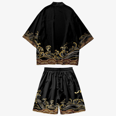 Modelo con conjunto kimono de verano japonés