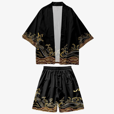 Look completo con chaqueta kimono y short japonés