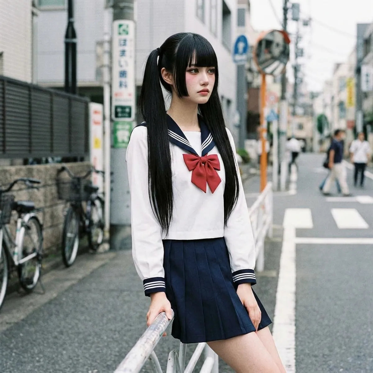 Conjunto uniforme kawaii estilo sailor fuku japonés