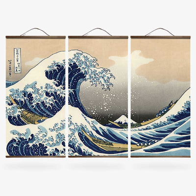 Cuadro de la ola de Kanagawa con el monte Fuji