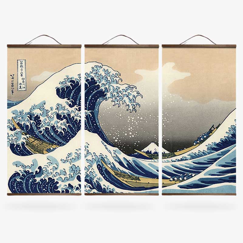 Cuadro de la ola de Kanagawa con el monte Fuji